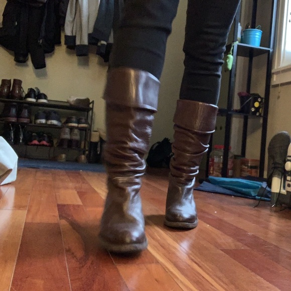 Frye Dorado Brown Slouch Leather Boots Sz 6 - Picture 8 of 8